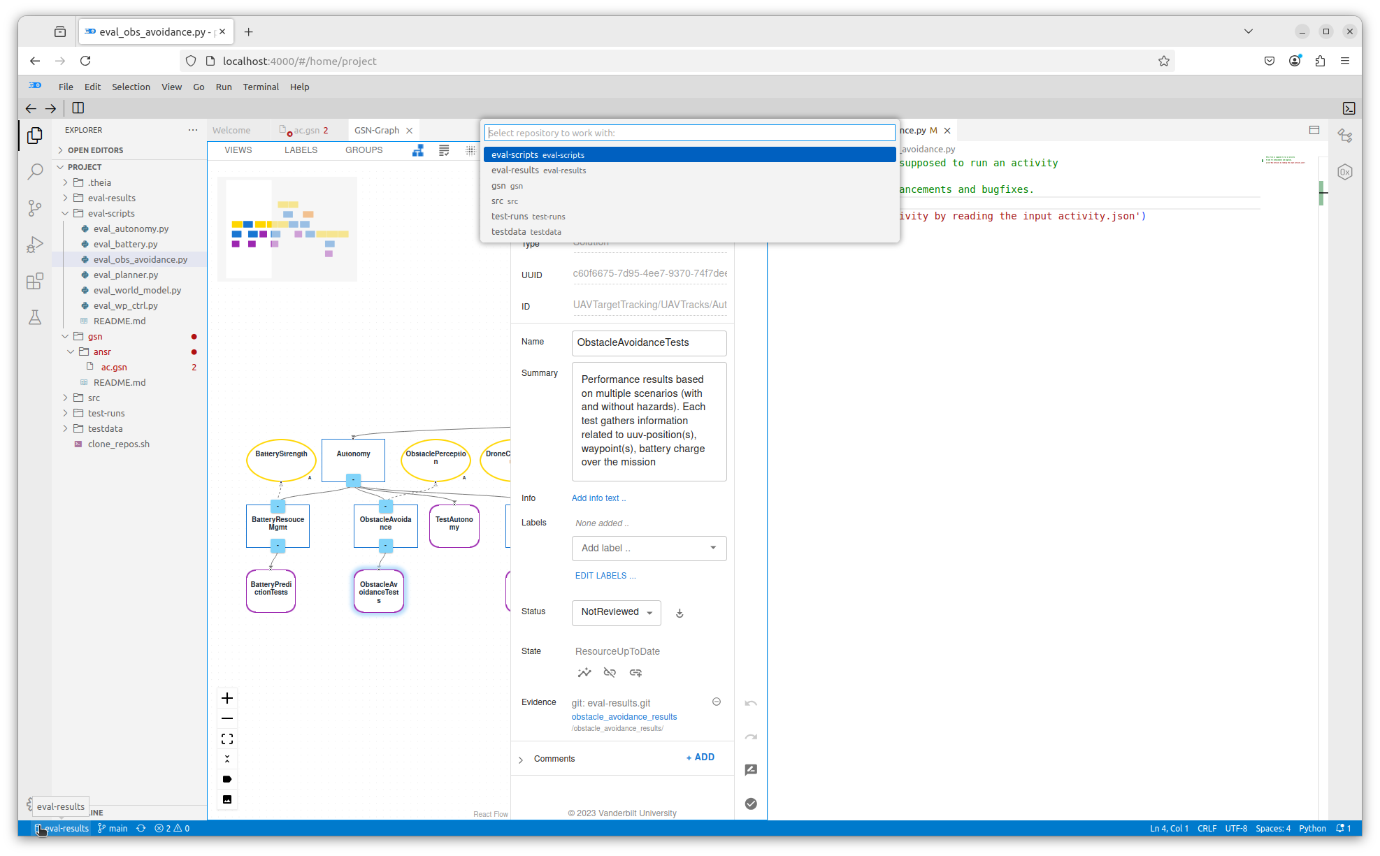 CAID Repository Selection Window