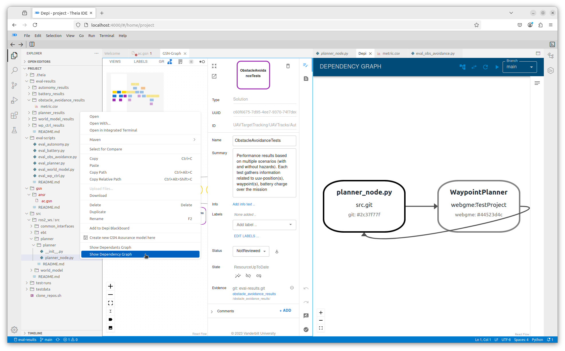 CAID Planner Node Dependency Graph Selection