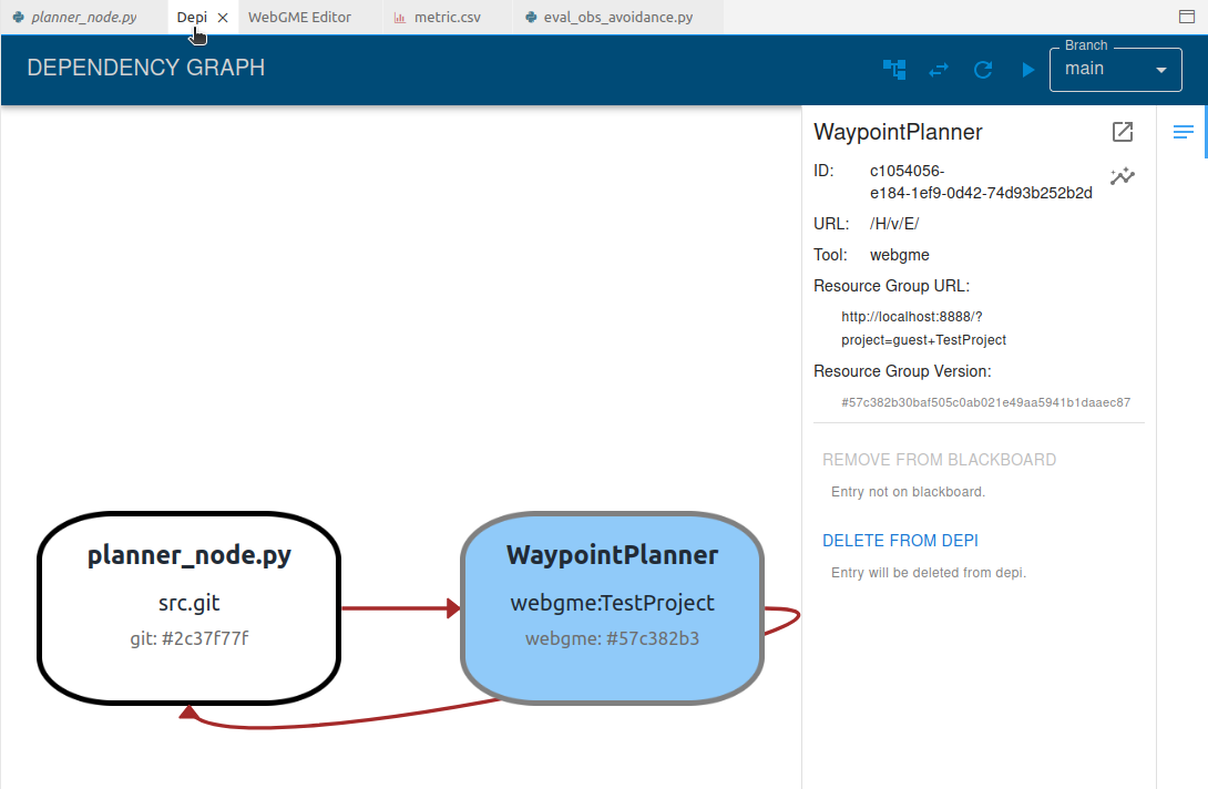 CAID WebGME Dependency Graph Modification
